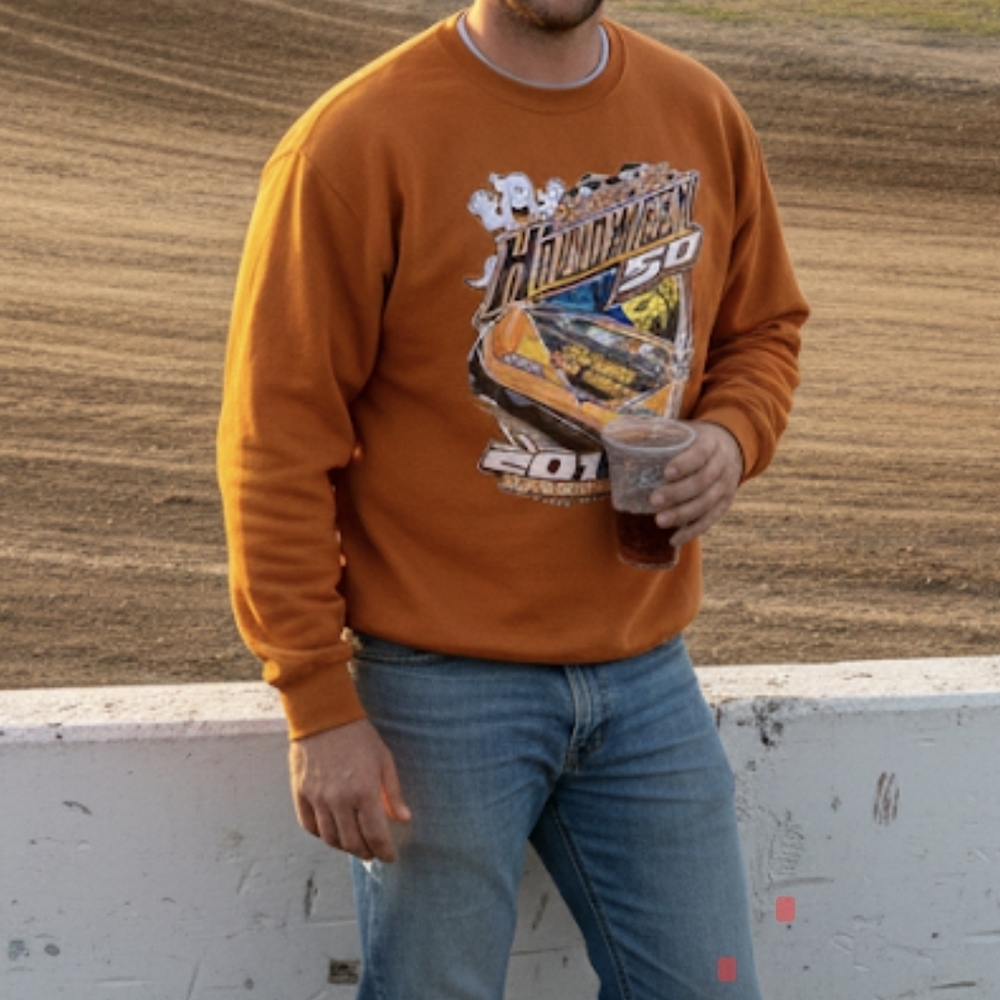 Men's Graphic Crewneck Sweatshirt - Rust Orange